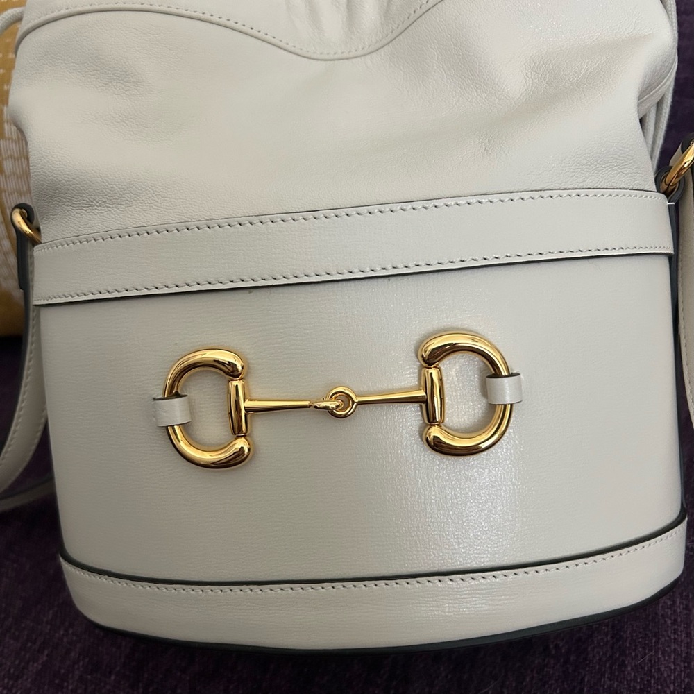 GUCCI Calfskin Horsebit 1955
Drawstring Bucket Bag - Picture 2 of 11